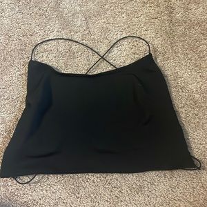 Cross back black tank